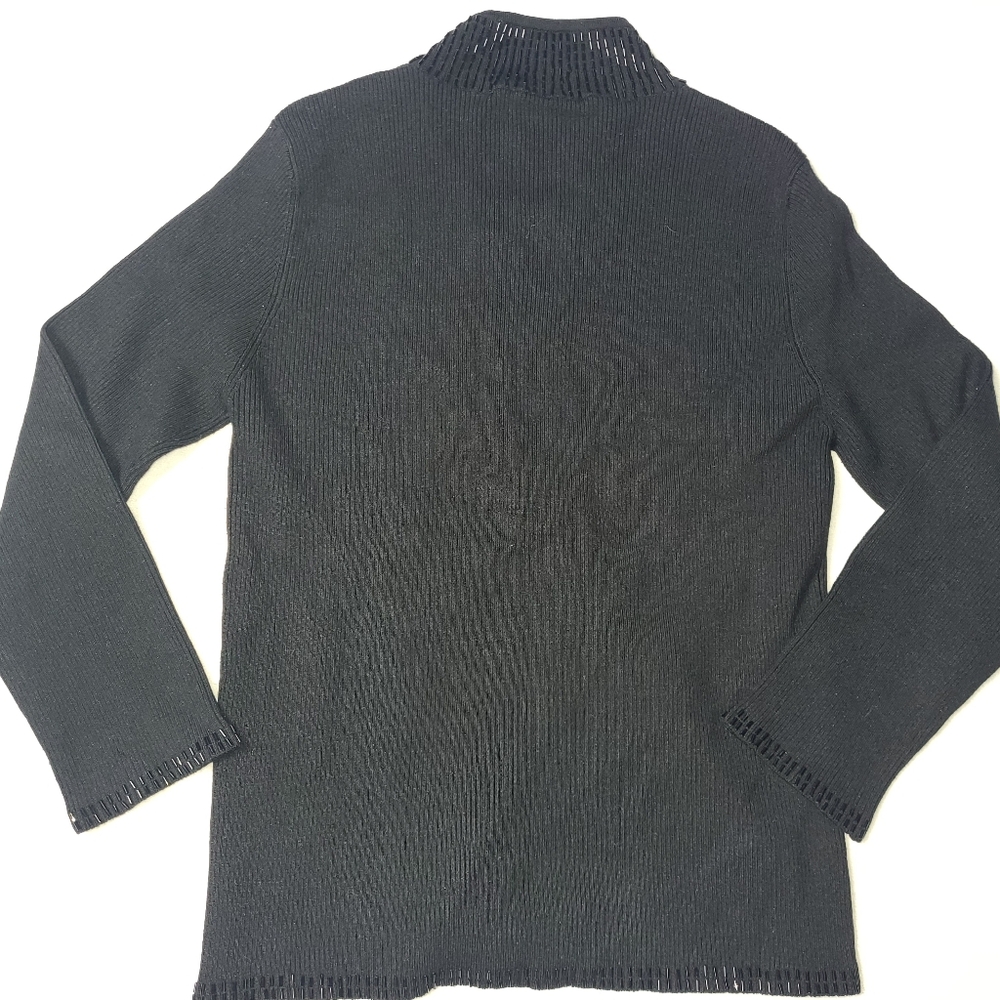 Vintage Cache Beaded Dragon Cardigan Silk Blend Women's Size Small‎ Black Y2K - Picture 5 of 12